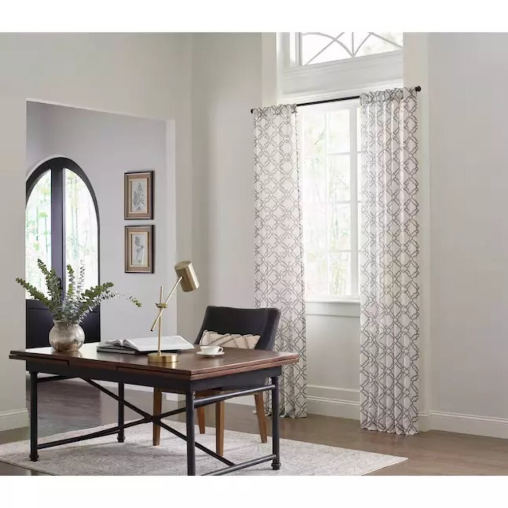 ALLEN + ROTH Grey TILLI ROD POCKET CURTAIN (ONE PANEL) 3728099